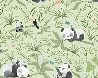 Tissu coton Panda Dear Stella bamboulisé