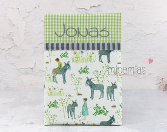 U-booklet cover donkey with desired name