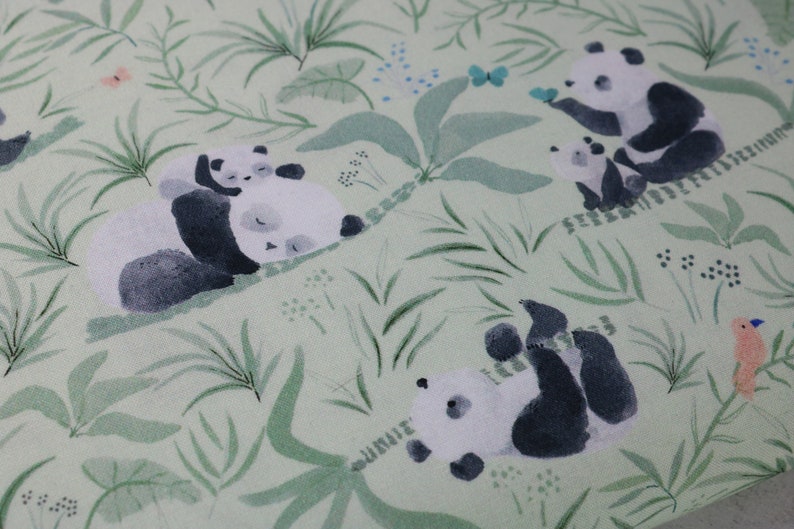 Cotton fabric Panda Dear Stella bamboolized image 4