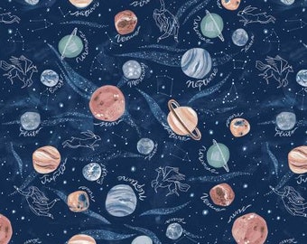 Cotton fabric Dear Stella Starstuff Planets