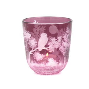 Lantern Tealight Holder Owl Deep Cut Engraving