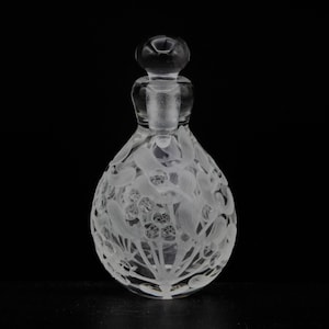 Flacon crystal glass mistletoe mouth-blown hand-engraved