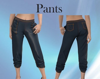 3D fashion Garment pants -01 ZPRJ file for CLO 3D and Marvelous Designer for download