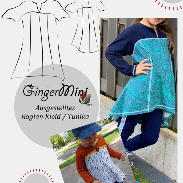 eBook Kinderkleiderschnitt mit Raglanarm ausgestellte Längsnähte von Design Anita Lüchtefeld unter dem Label UnendlichSchön