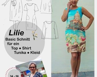 Lilie Basic dress pattern from 32 - 56 as eBook UnendlichSchön - Design Anita Lüchtefeld