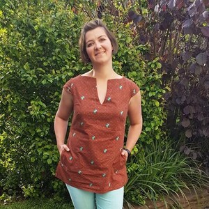 ebook camisero vestido túnica Mailin para mujer con escote cuadrado también para tallas grandes de Unendlich Schön