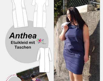 ebook Anthea Sheath Dress Viennese Seams Ladies Sewing Pattern 32 -54 Seam Allowances Infinitely Beautiful Large Sizes