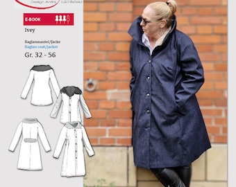 Coat Jacket Cutting Pattern IVEY  e-book for raglan coat
