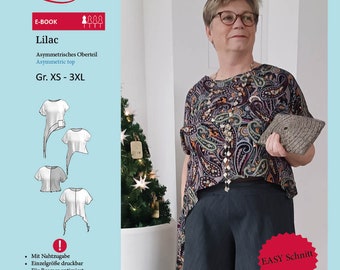 Juno Asymmetric Shirt Digital Pdf Sewing Pattern // UK Size 6-20