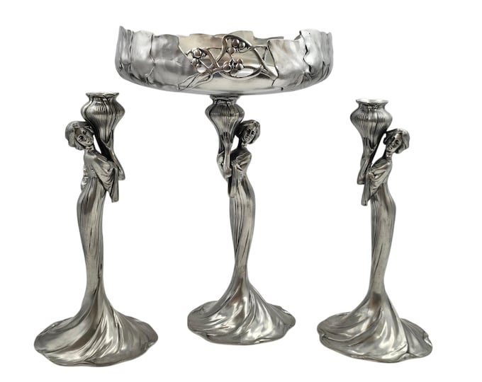 Complete antique Jugendstil Center piece Art Nouveau / Jugendstil 1906-1910, signed