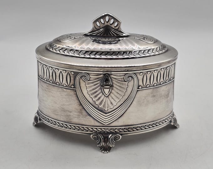 WMF cookie jar, tea caddy, silver-plated, Art Nouveau