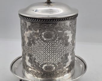 Antique Victorian biscuit tin, marked Sheffield Viners