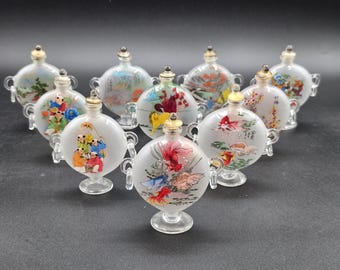 Set of 10 handmade Chinese perfume bottles (snuff bottles)