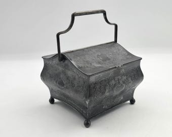 Double flap box, Biscuit jar, Tea box, Victorian antique