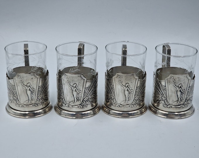 Jumet Melchior, set of 4 Sputnik glass holders