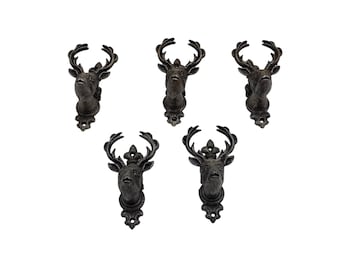 Set of 5 deer coat hooks (hunting)