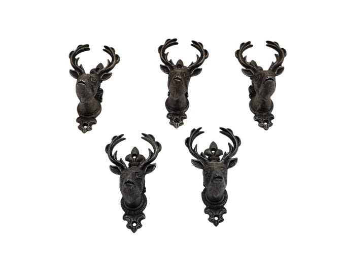 Set of 5 deer coat hooks (hunting)