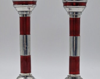 Pair of vintage candlesticks, lighthouse model