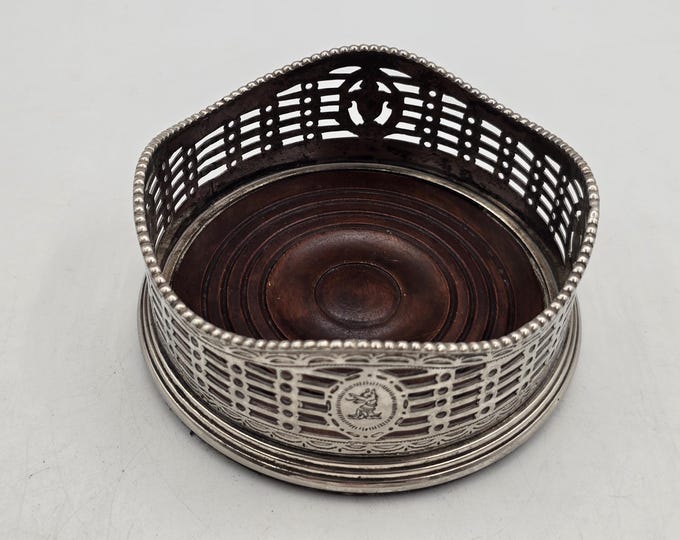 Silver plated antique bottle coaster, Coaster, Bottle rack