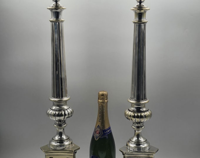 Impressive XL Art Nouveau Church candlesticks