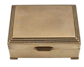 Art Deco Box, solid brass, Geometric design