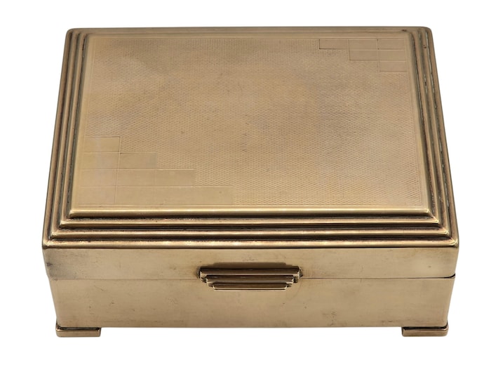 Art Deco Box, solid brass, Geometric design
