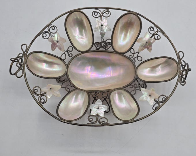 Beautiful French antique mother of pearl shell bowl