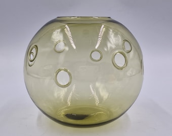 Scandinavian design ball vase with openings, marked