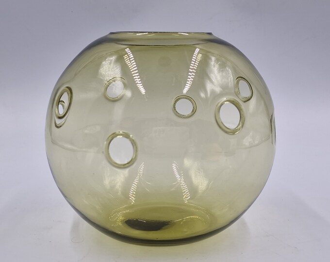 Scandinavian design ball vase with openings, marked
