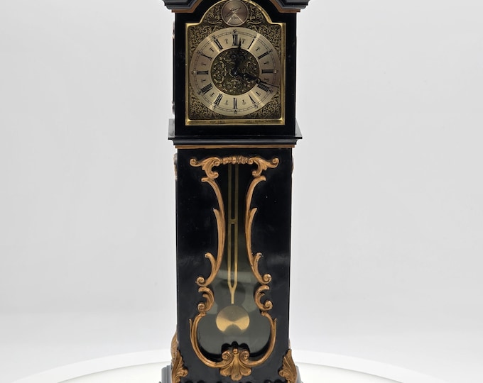 Vintage "grandfather" table clock, large miniature, in beautiful working condition, Victorian, Baroque