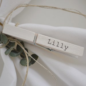 Clip name / clothespin with text / desired text for all wedding occasions