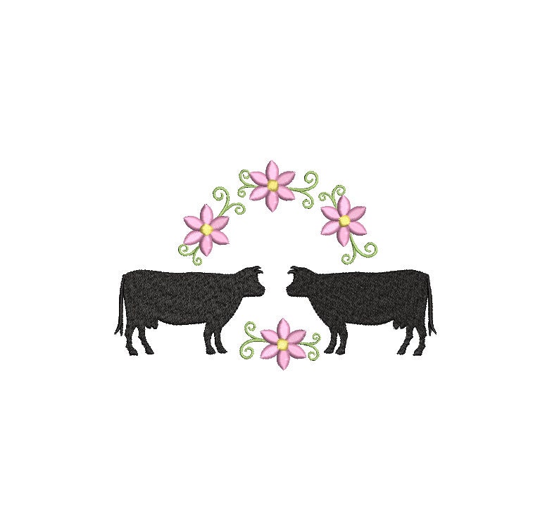 Kuh Liebe Stickdateien Applikation und DoodleAppli und Etsy