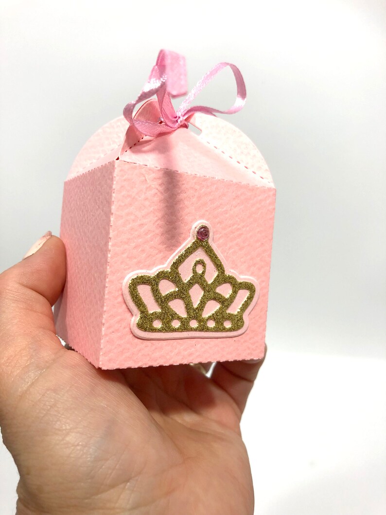 Princess Tiara Favor Boxes. Pink Gold Princess Favor Box. Etsy