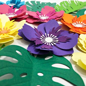 Fiori di carta hawaiani, decorazioni per il Cinco de Mayo, fiori di carta messicani, festa messicana, baby shower, festa tropicale, decorazioni per Moana