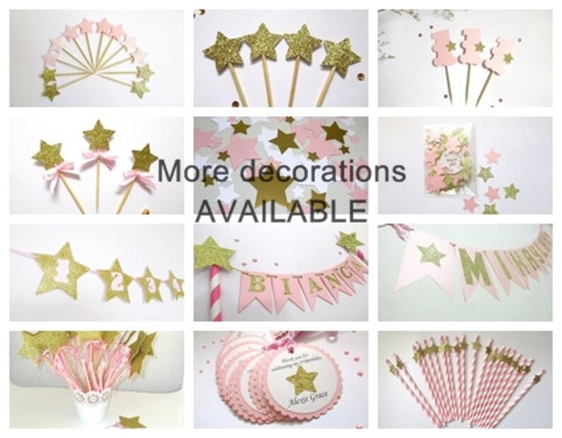 12 décorations pour cupcakes étoiles scintillantes. Décor de fête scintillant Gold Glitter Star Premier anniversaire Toppers. Décorations d'anniversaire Décor de baby shower image 5