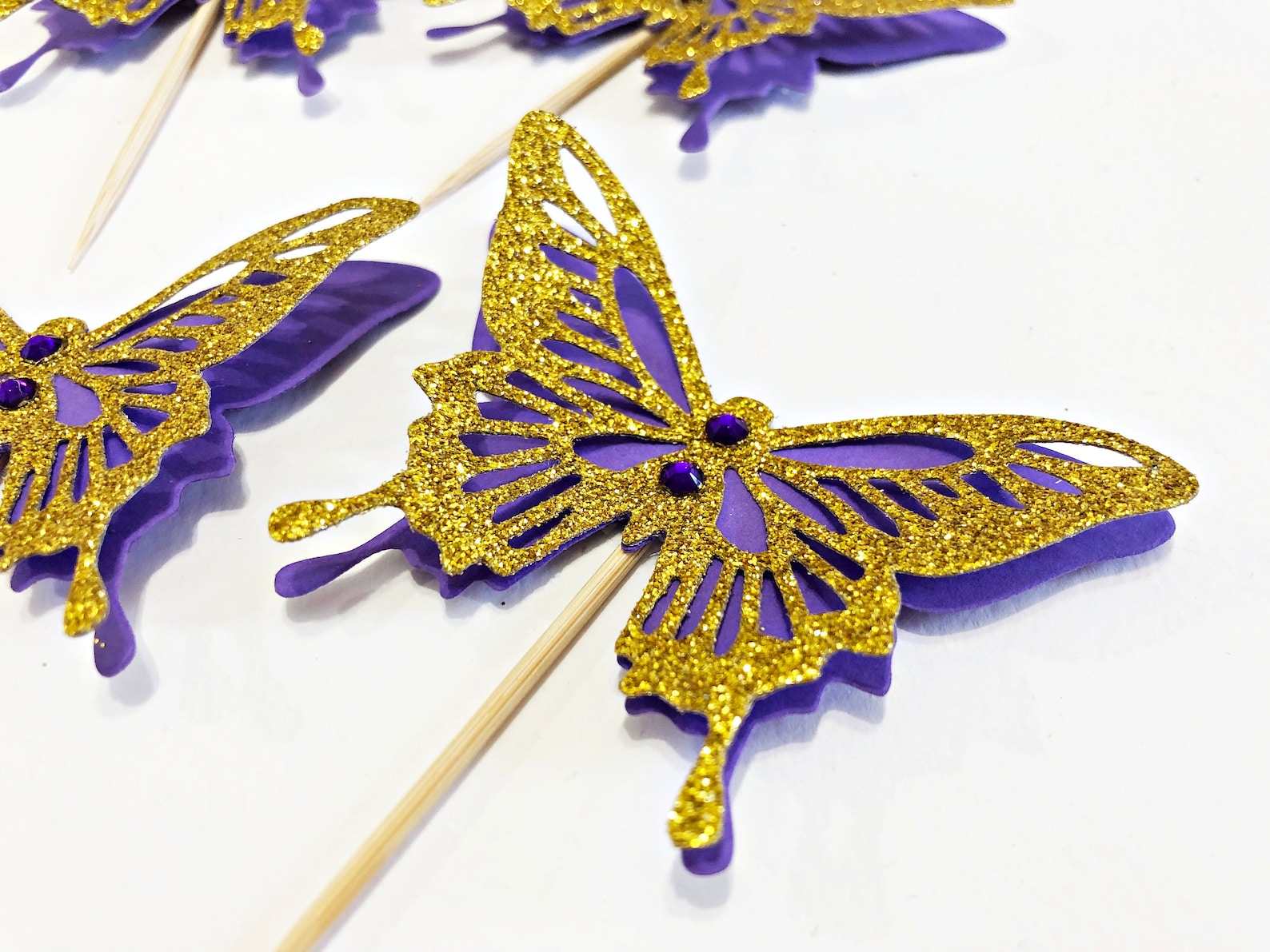 Purple and Gold Butterfly Favor Boxes Gable Box. Butterfly Etsy