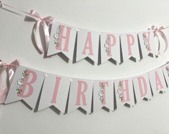 Custom Birthday Banner - Daisy Wildflower Party Decoration, Floral One