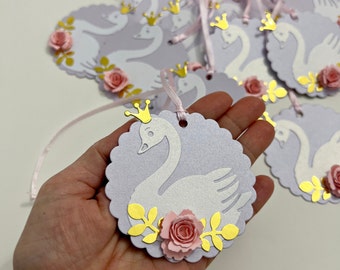 Bomboniere per il cigno. Tag di ringraziamento del cigno. Decorazioni della principessa del cigno. Etichette regalo cigno. Cigno Baby Shower. Scatole per feste di compleanno della Principessa del Cigno