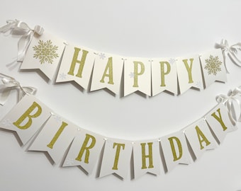 Winter Onederland 1st Birthday Banner: Snowflake Decorations