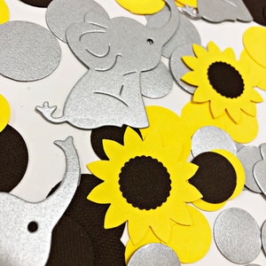 Elephant and Sunflower Baby Shower 200 Pcs. Elephant and Sunflower Confetti Girl Elephant Decor Elephant Sunflower Baby Shower Decorations image 9