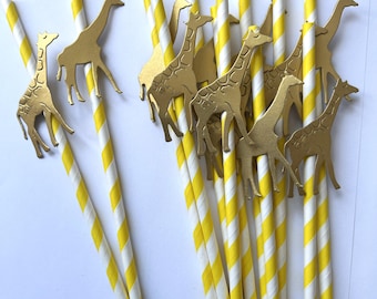 Papierstrohhalme Giraffen - Junge oder Mädchen Safari Party Dekorationen