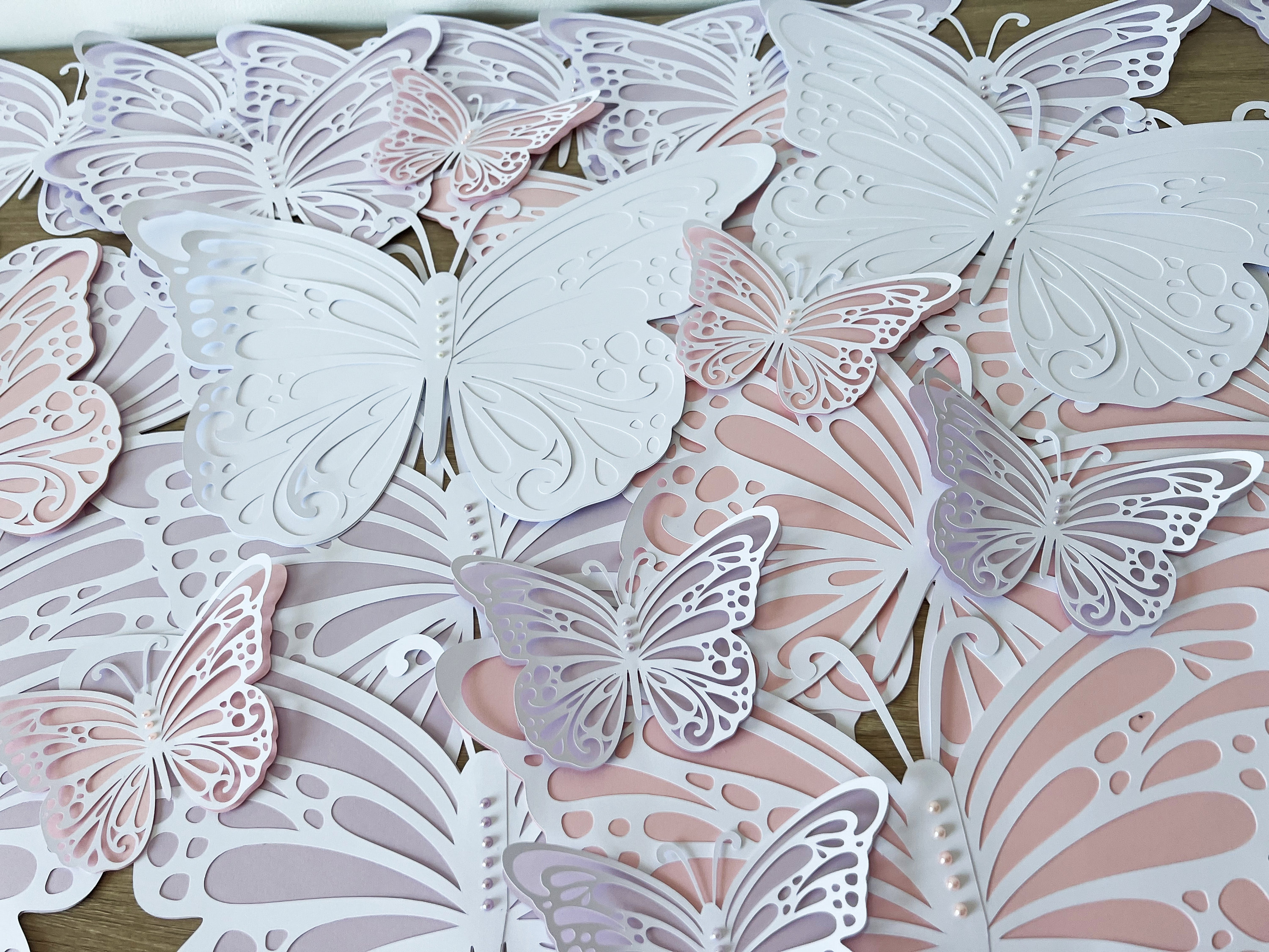 2m Hanging Paper Craft Butterfly Background Props Long Paper Card