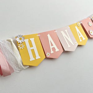 Daisy NAME Banner - Daisy Verjaardagsfeestje Daisy Wild Flower Babyshower Peace Love Theme Wildflower Groovy Girl 1e, 2e verjaardag decoratie