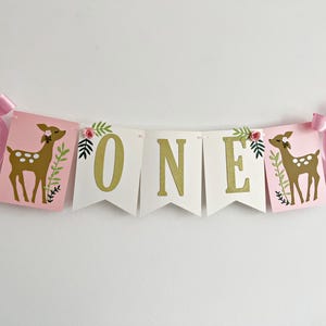 DEER LITTLE ONE 1st Birthday Party Dekorationen - Mädchen Erster Geburtstag Blumen Pink & Gold 1st Birthday Party Fräulein Onedeerful Blumengeburtstag