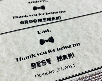 Groomsmen Gift - Thank You Wedding Sock Labels. Gift for Groomsmen, Thank You Gift for Groomsman and Best Man, Personalized Sock Labels Gift