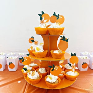 Little Cutie Cupcake Toppers Little Cutie is on the Way Toppers, Little Cutie Baby Shower Clementine Baby Tangerine First Birthday Toppers image 8