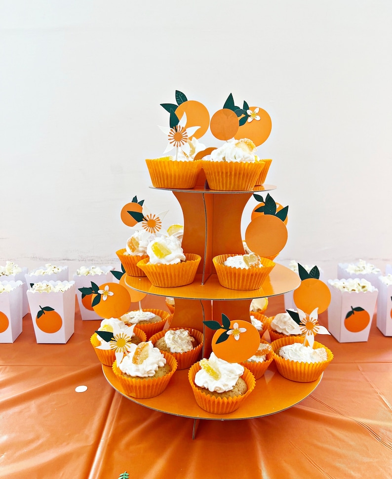 Little Cutie Cupcake Toppers Little Cutie is on the Way Toppers, Little Cutie Baby Shower Clementine Baby Tangerine First Birthday Toppers image 8