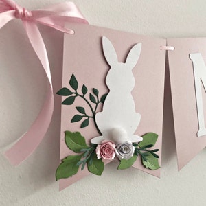 Some bunny is on the way banner - Bunny baby shower, Spring baby shower, Girl baby shower party decorations Spring baby shower Gender reveal