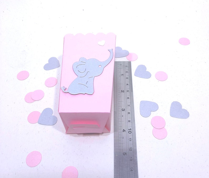 Pink /& Grey Elephant Baby Shower Gift Box Candy Box Baby Girl Favour Boxes Elephant Birthday Mini Popcorn Box Elephant MINI Popcorn Box