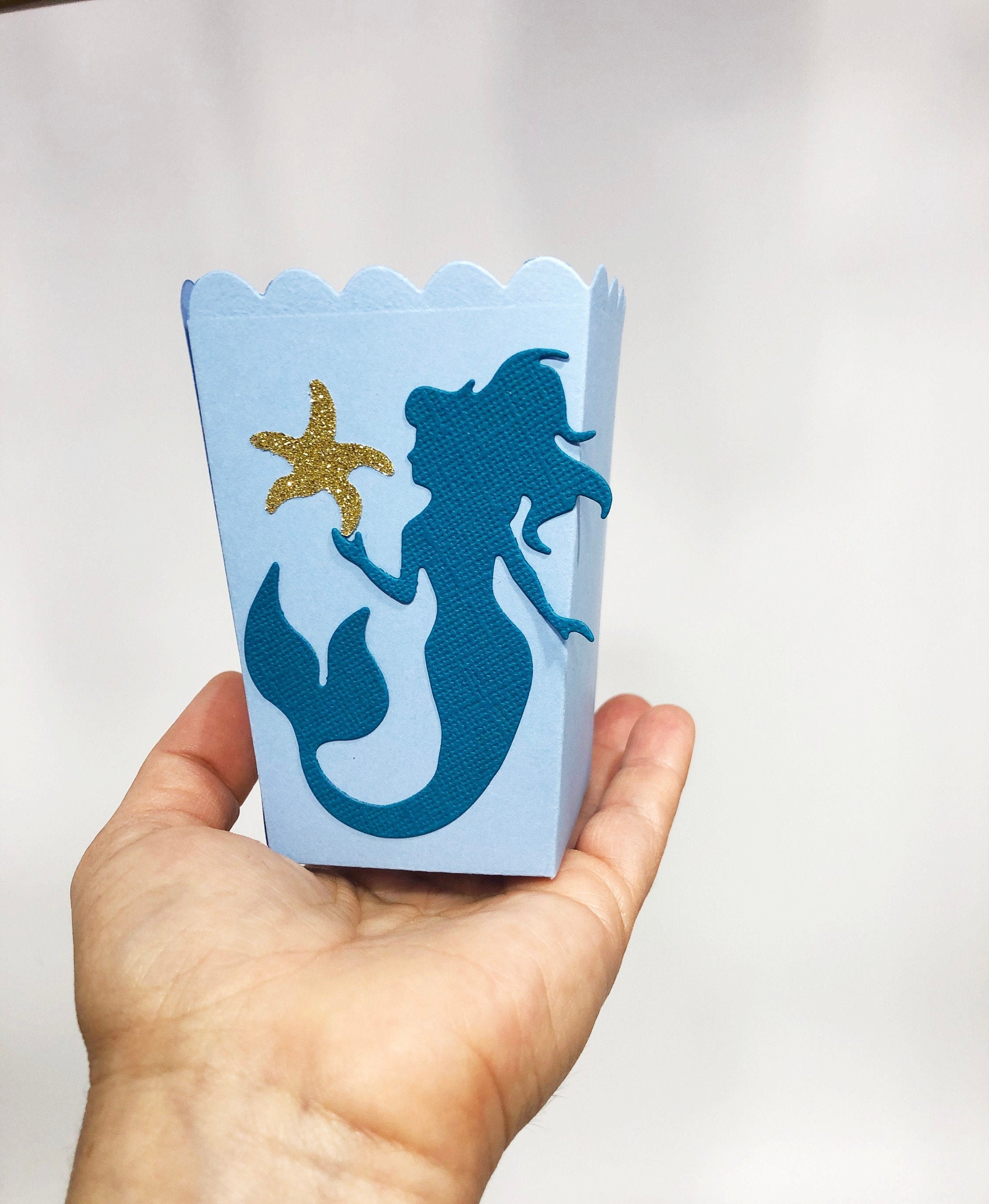 Mermaid Popcorn Box Under the Sea MINI POPCORN Box Mermaid Etsy